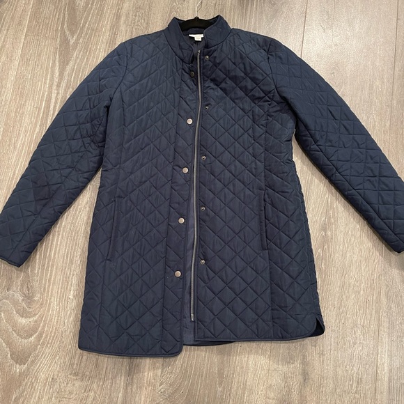 J. Jill Jackets & Blazers - J. Jill Dark Blue Quilted Puffer Coat
